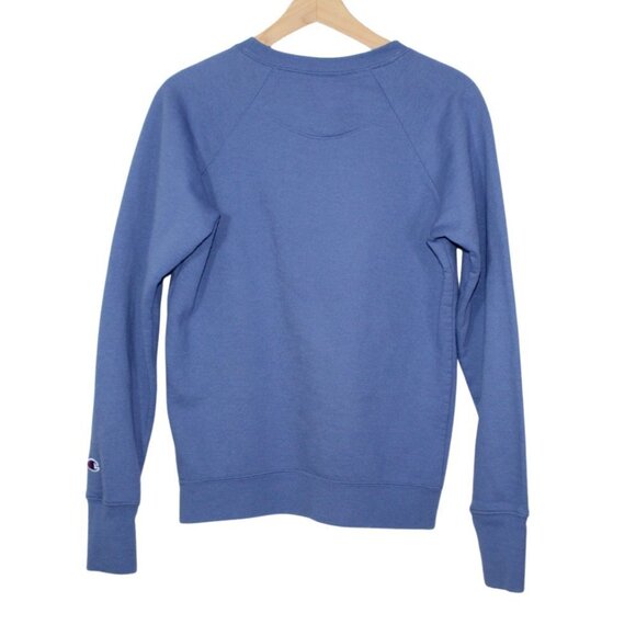 Champion womens crewneck sweater size S powerblend blue spell out graphic print - Picture 7 of 9
